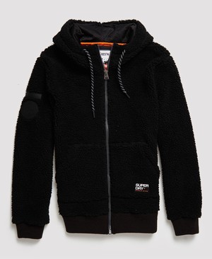 Superdry Core Sherpa Cipzár Férfi Kapucnis Pulóver Fekete | EONVY0712